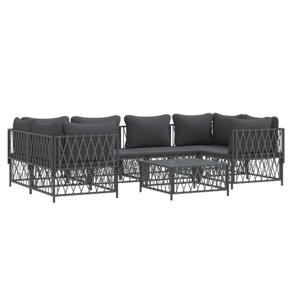 vidaXL Garden Lounge Set Anthracite Woven Fabric Modular