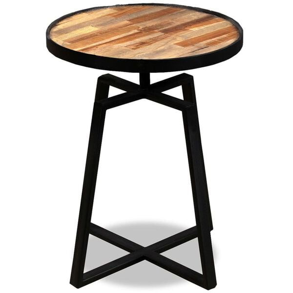 vidaXL Side Table Various (unique for each piece) Reclaimed teak, steel