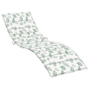 vidaXL Sun Lounger Cushion Leaf pattern Oxford fabric (100% polyester)