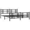 vidaXL Bed Frame Black Steel 78.7 x 78.7 in Bed Frame Rectangular