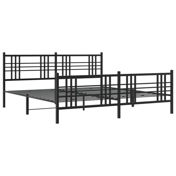 vidaXL Bed Frame Black Steel 78.7 x 78.7 in Bed Frame Rectangular