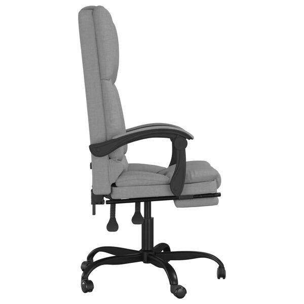 vidaXL Massage Office Chair Light gray Polyester (fabric), Metal, Plywood