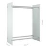 vidaXL Firewood Rack White 31.5x13.8x39.4" Tempered Glass