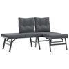 vidaXL Bench Set Black, Anthracite Powder-coated steel, polyester Large
