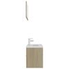 vidaXL Bathroom Furniture Set Sonoma Oak, White Engineered wood, Ceramic