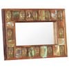 vidaXL Mirror Varied brown tones Solid reclaimed wood Medium