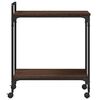 vidaXL Kitchen Trolley Brown Oak 23.8"x12.2"x28.5" Engineered Wood