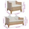 vidaXL Sofa Set Natural Natural Rattan Medium Removable Covers