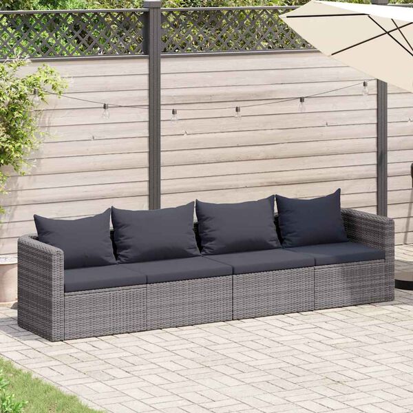 vidaXL Garden Sofa Set Set of 4 Grey