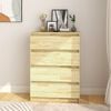 vidaXL Side Cabinet Natural Pine Solid Pinewood Standard Side Cabinet