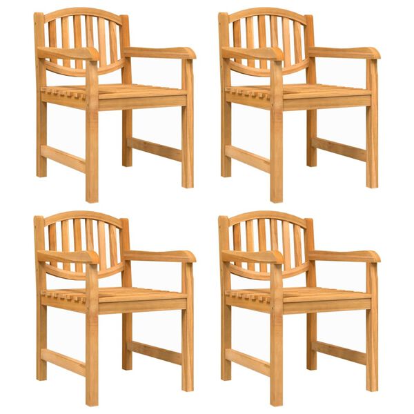 vidaXL Garden Dining Set Natural Teak Solid Teak Wood Medium Stackable