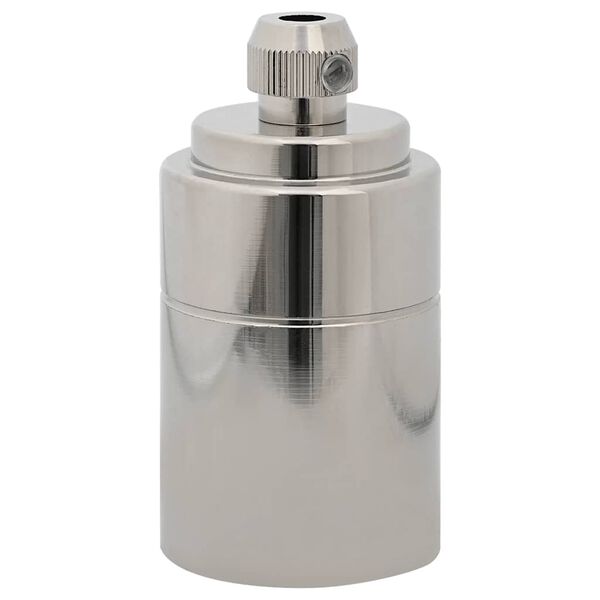 vidaXL Lamp Holder Satin Nickel Aluminum Compact Durable Lamp Holder