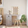 vidaXL Dressing Table Grey sonoma Engineered wood, glass