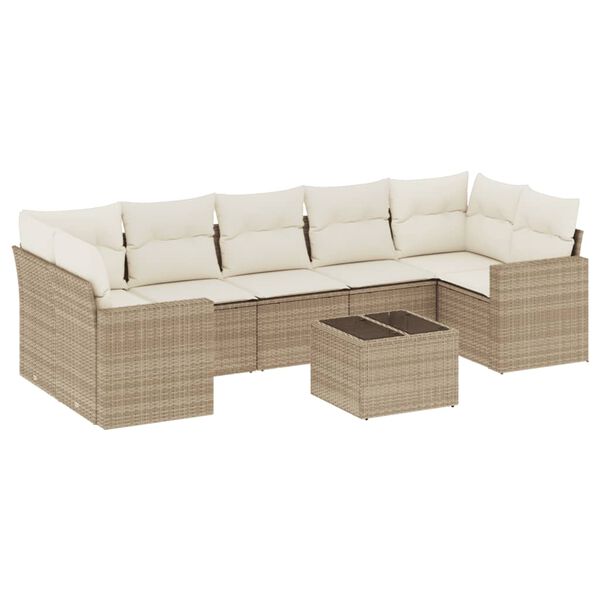 vidaXL Garden Sofa Set Set of 8 Beige