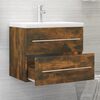 vidaXL Sink Cabinet Smoked Oak Engineered Wood Medium Bathroom Cabinet