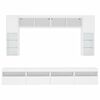vidaXL TV Wall Cabinet Set White Engineered wood, glass Large