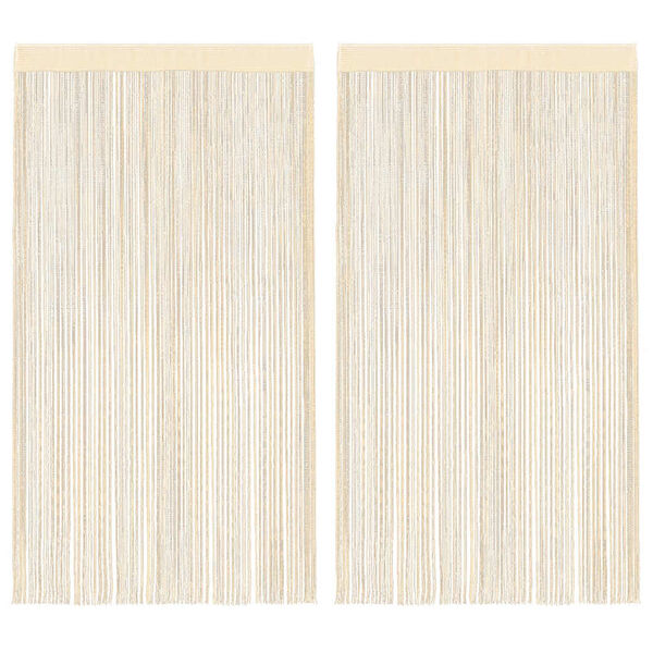 vidaXL String Curtains 2 pcs 55.1x98.4" Cream