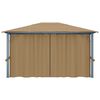 vidaXL Gazebo with Curtain 157.5x118.1" Taupe Aluminium