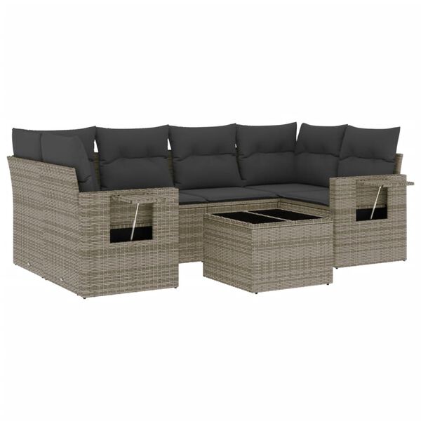 vidaXL Garden Sofa Set Grey, Dark Grey