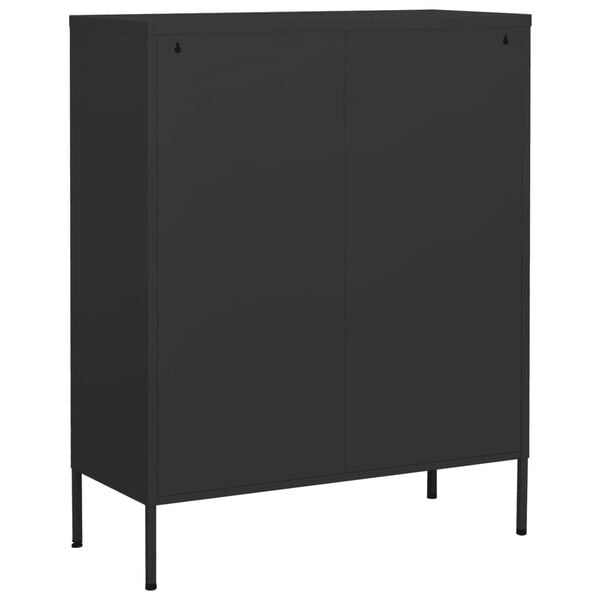 vidaXL Storage Cabinet Anthracite Steel 31.5 x 13.8 x 40.0 in Levelers