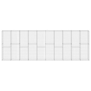 vidaXL Gabion Wall with Covers Galvanized Steel 236.2"x11.8"x78.7"