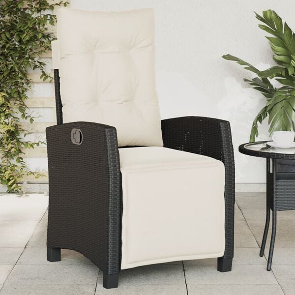 vidaXL Reclining Garden Chair Set of 2 Black