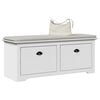 vidaXL Hallway Bench White Solid pinewood, engineered wood, metal Small