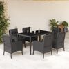 vidaXL Garden Dining Set Black PE Rattan 6-seater Durable
