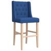 vidaXL Bar Chair Blue Solid rubber wood, 100% polyester fabric, foam