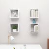 vidaXL Cube Shelf Set of 4 White Engineered wood Wall mounting