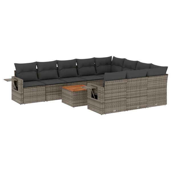 vidaXL Garden Sofa Set Black