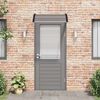 vidaXL Door Canopy Black Polycarbonate, ABS, Aluminum 39.4 x 29.5 in