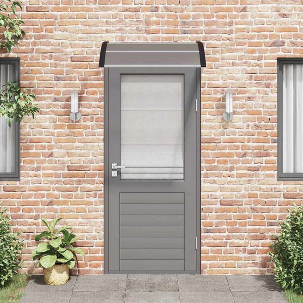 vidaXL Door Canopy Black Polycarbonate, ABS, Aluminum 39.4 x 29.5 in