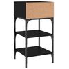 vidaXL Bedside Table Set of 2 Black Engineered wood, iron Medium