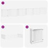 vidaXL Dog Gate Set of 12 White Poplar wood Foldable, multi-panel