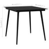 vidaXL Dining Set Black Poly rattan, powder-coated steel, glass 31.5 in