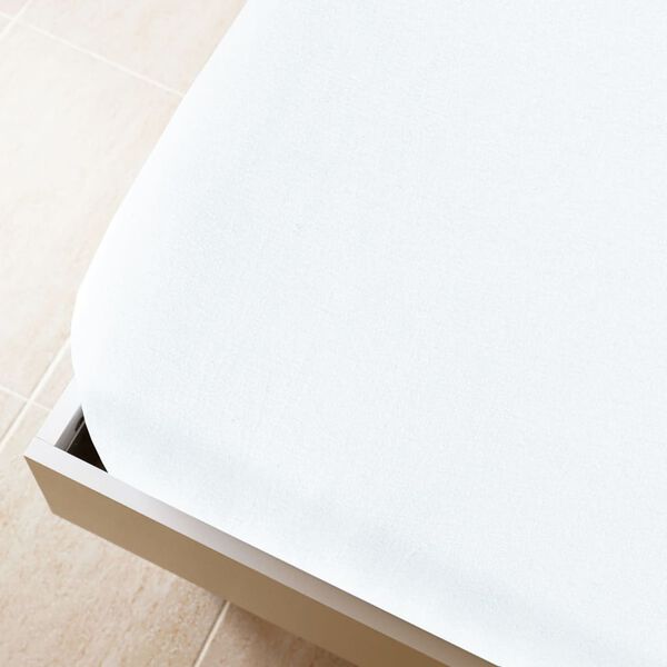 vidaXL Jersey Fitted Sheet Set of 2 White 100% Cotton 35 x 78 in