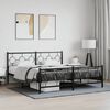 vidaXL Bed Frame Black Steel Full Industrial Bed Frame Rectangular