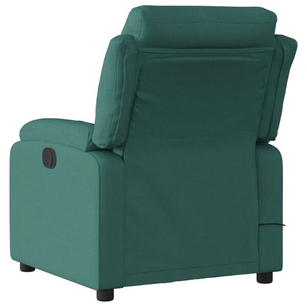 vidaXL Electric Massage Recliner Chair Dark Green Fabric Medium