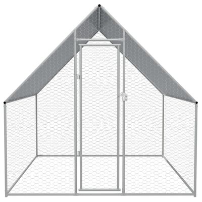vidaXL Outdoor Chicken Cage 6.6'x6.6'x6.3' Galvanized Steel