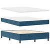 vidaXL Box Spring Bed with Headboard Blue 55.12 x 74.80 in Velvet