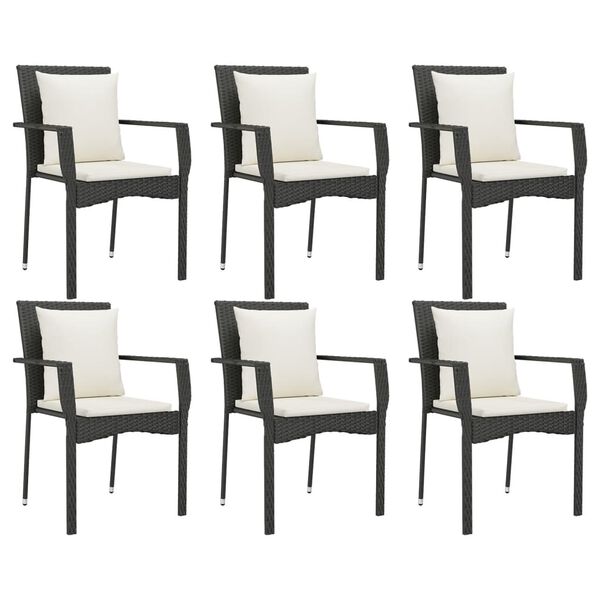 vidaXL Garden Dining Set Black, Cream white