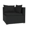 vidaXL Garden Lounge Set Black PE Rattan, Powder-Coated Steel, Plastic