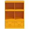 vidaXL Highboard Mustard yellow Cold-rolled steel 26.4 x 15.4 x 37.4 in