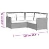 vidaXL 2 Piece L-shaped Couch Sofa Set with Cushions Black Poly Rattan