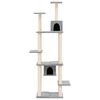 vidaXL Cat Tree Light Gray Engineered wood, plush, sisal Large Cat Tree
