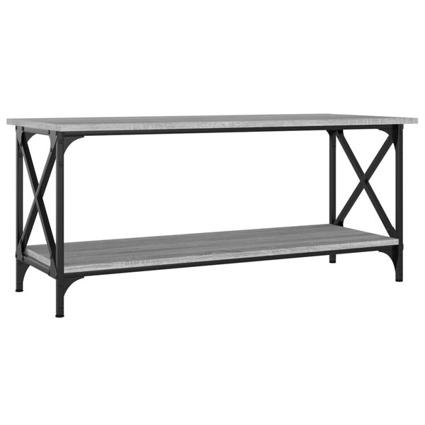 vidaXL Coffee Table Grey Sonoma Engineered Wood and Iron Standard