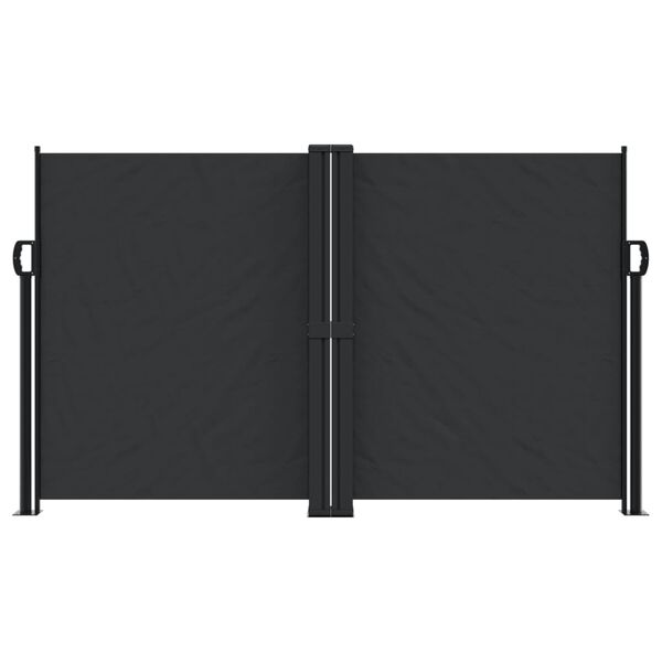 vidaXL Retractable Side Awning Black Polyester with PU coating, Steel