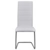 vidaXL Dining Chair Set of 4 White Faux leather, steel Standard Tough