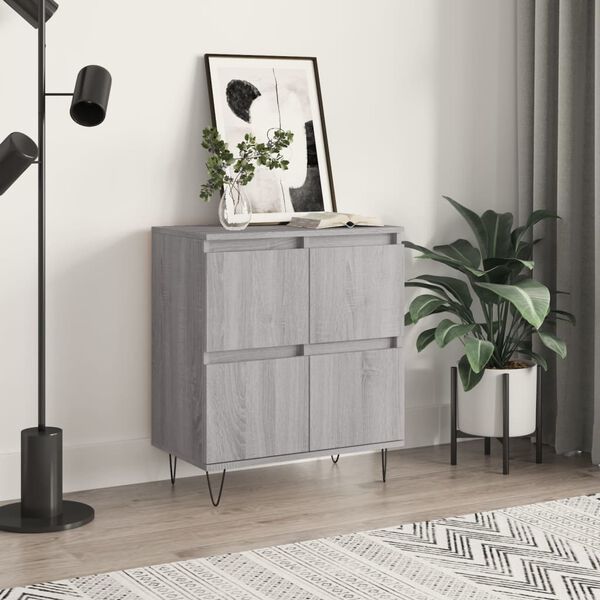 vidaXL Sideboard Grey Sonoma Engineered wood, Iron Medium Sideboard